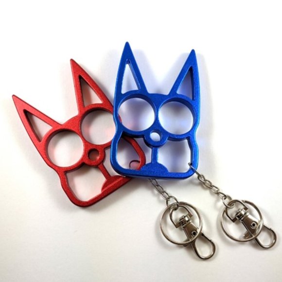 Cat Knuckle Keychain - 2 Pack Self Defense Ring (4 color combos) - Picture 3 of 5
